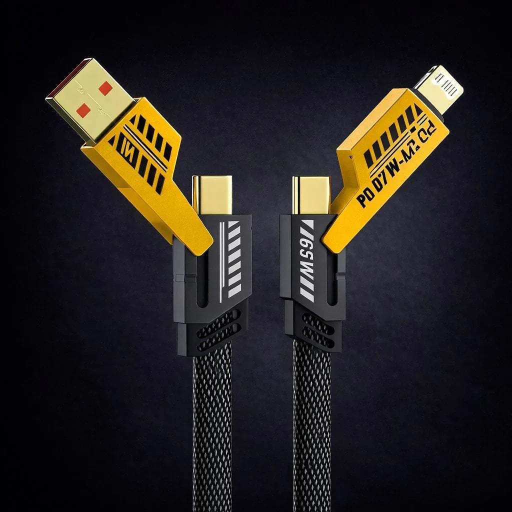 3-in-1 Cable 13 A 1.2 m Metal Braided 65 Watt 100 Mbps Braided Fast Charging