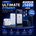 5 in 1 COMBO - ASPODS PRO 2 WITH FREE MAGSAFE POWERPACK 10000 MAH WITH FREE 4 IN 1 MULTI CHARGING CABLE, powerbank, pod cover, chipku