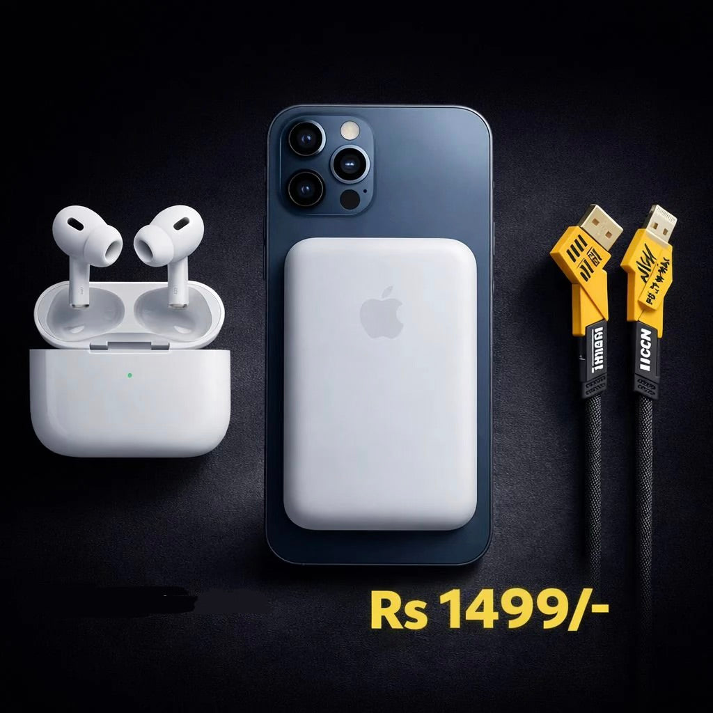ASPODS PRO 2 WITH FREE MAGSAFE POWERPACK 10000 MAH WITH FREE 4 IN 1 MULTI CHARGING CABLE